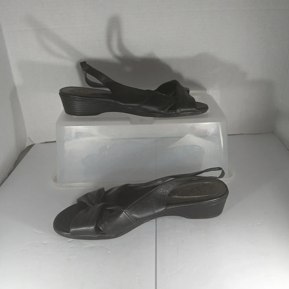 LifeStride Mimosa‎ Sandals 8.5W Black Slingback Comfort Career Professional